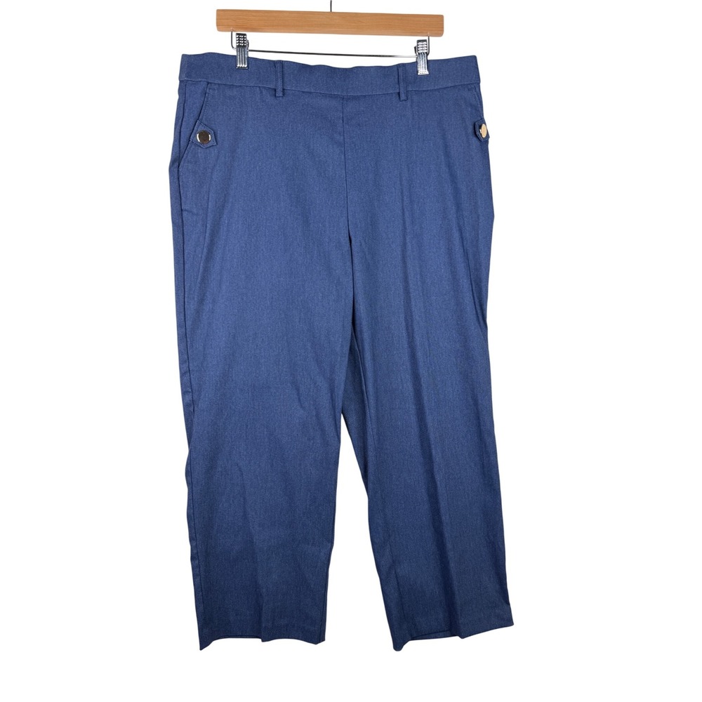 New Jules & Leopold‎ Pull On Straight Leg Ankle Pants size XL Blue
